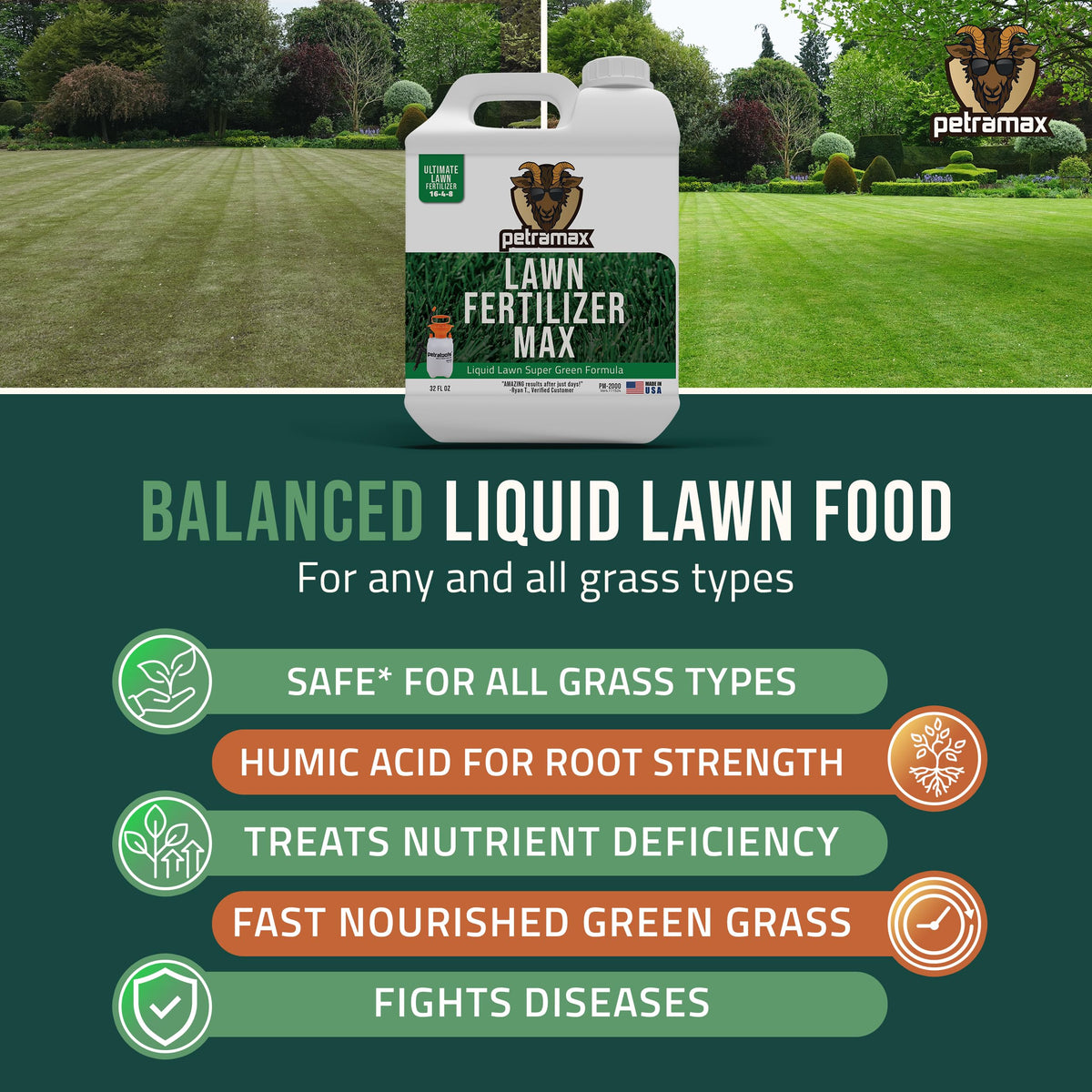 Liquid Lawn Fertilizer Concentrate 16-4-8 32 oz O602