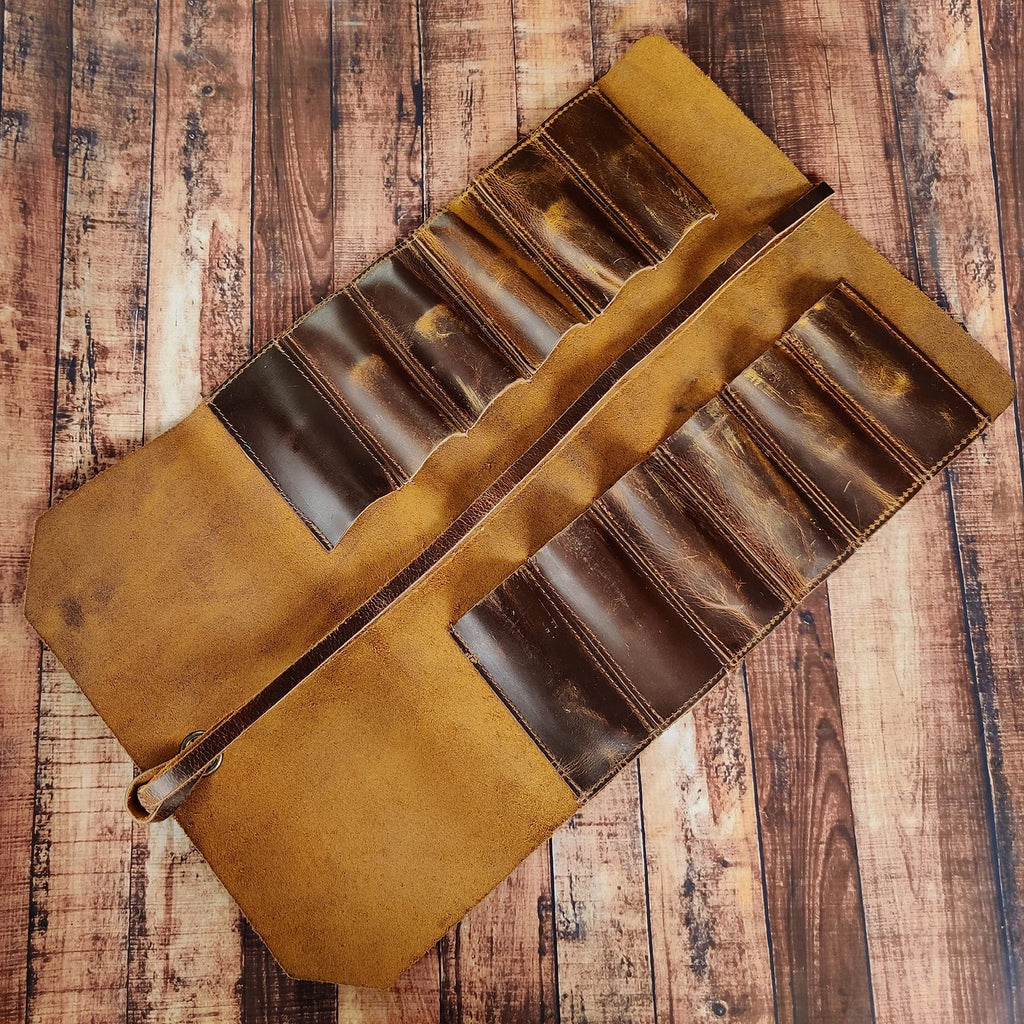 Leather Tool Roll Up Pouch A810836