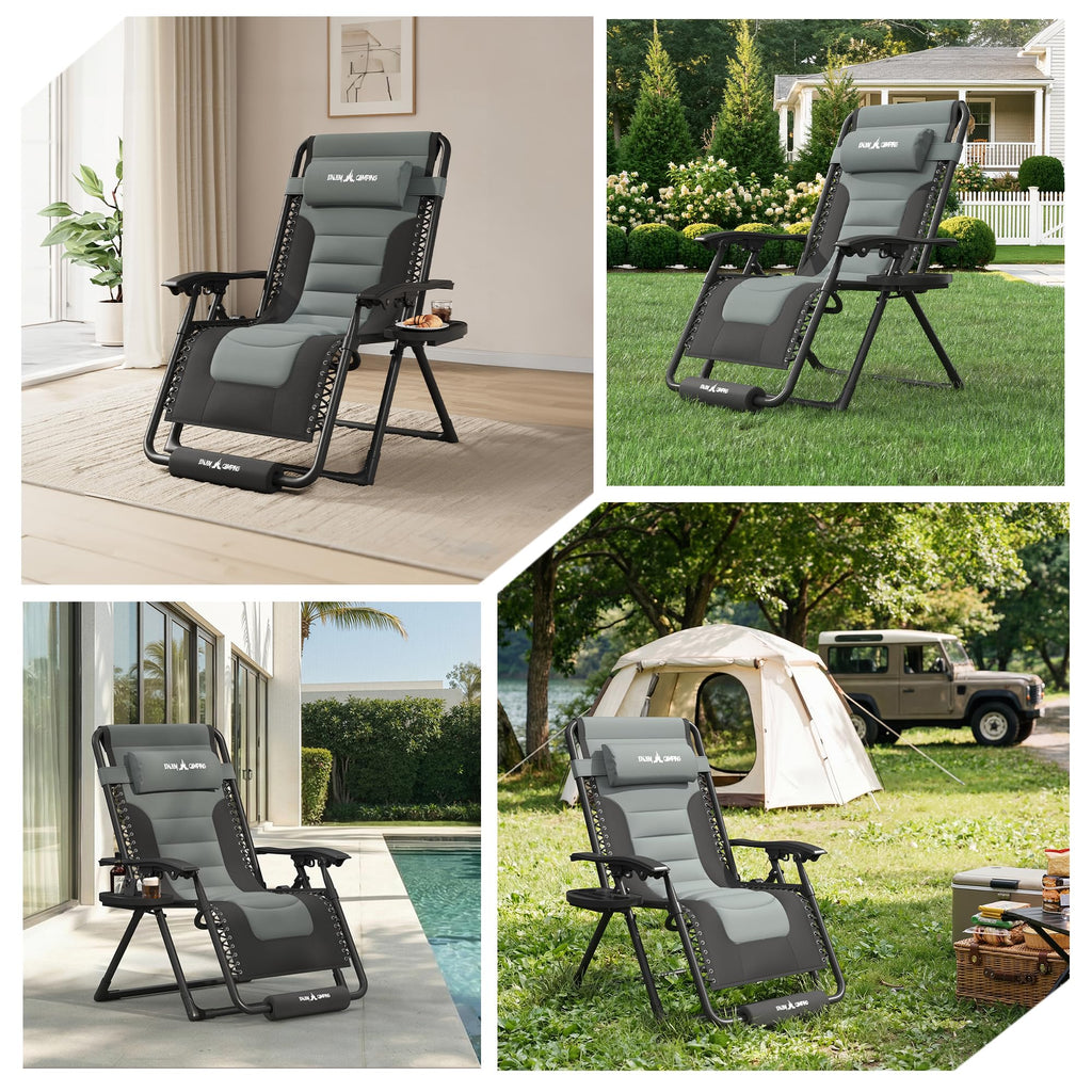Oversized Padded Zero Gravity Reclining Patio Lounge Chair X52043