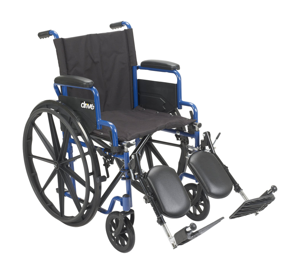 Blue Streak Foldable Wheelchair with Leg Rests O830127