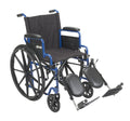 Blue Streak Foldable Wheelchair with Leg Rests O830127