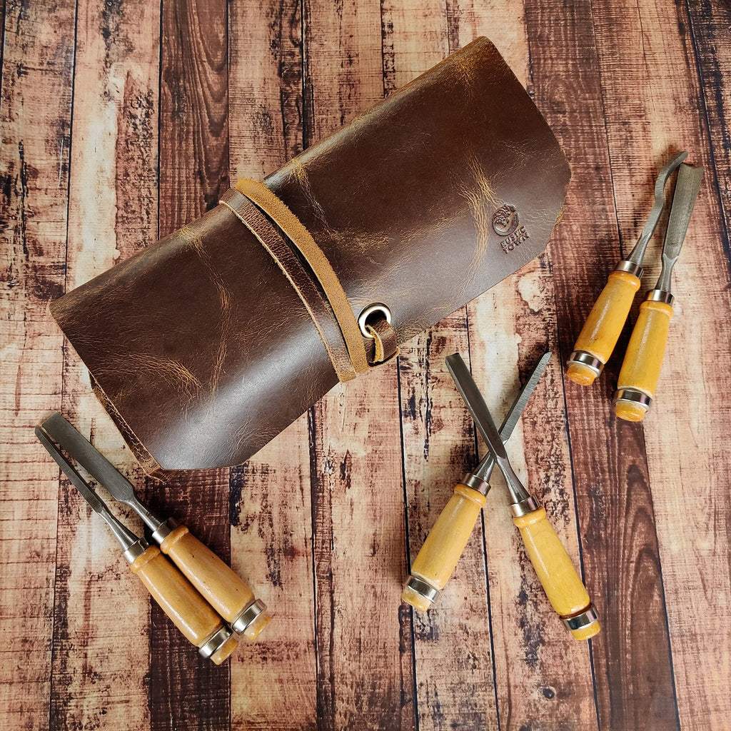 Leather Tool Roll Up Pouch A810836