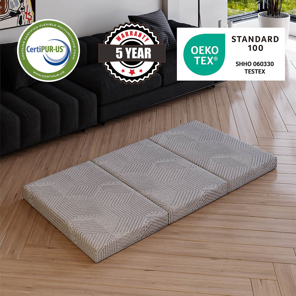 4 Inch Tri Folding Memory Foam Mattress W797
