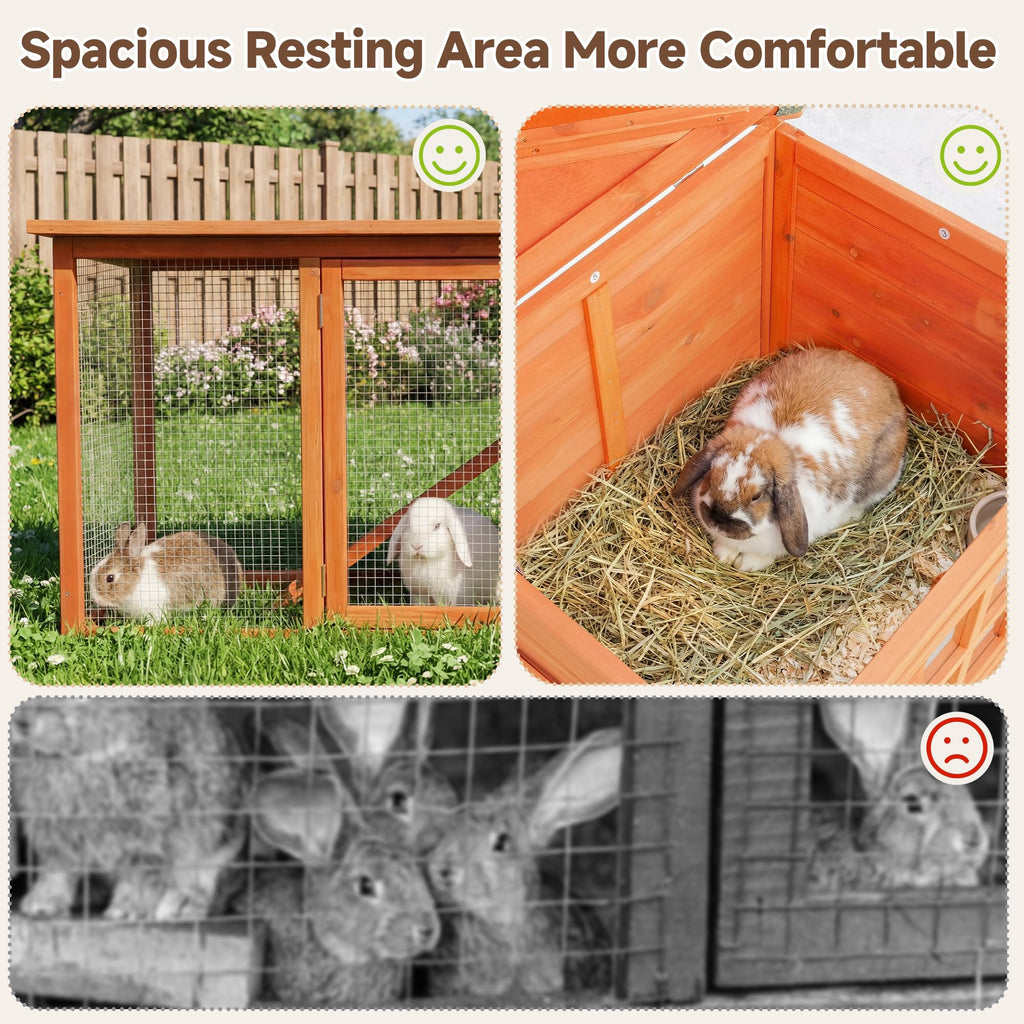 Large Outdoor Indoor Wooden Rabbit Hutch Q695790