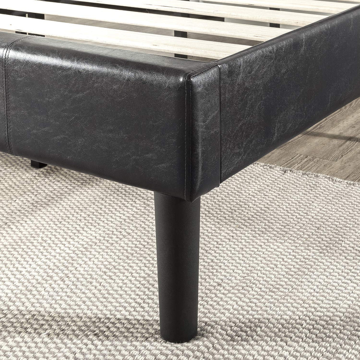 Faux Leather Upholstered Platform Bed Frame California King L24957