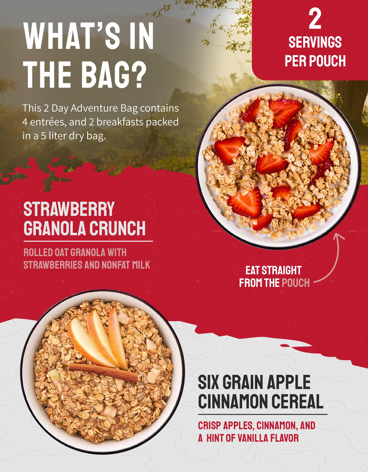2 Day Camping Meal 12 Servings Freeze Dried Survival Food Kit Z64839