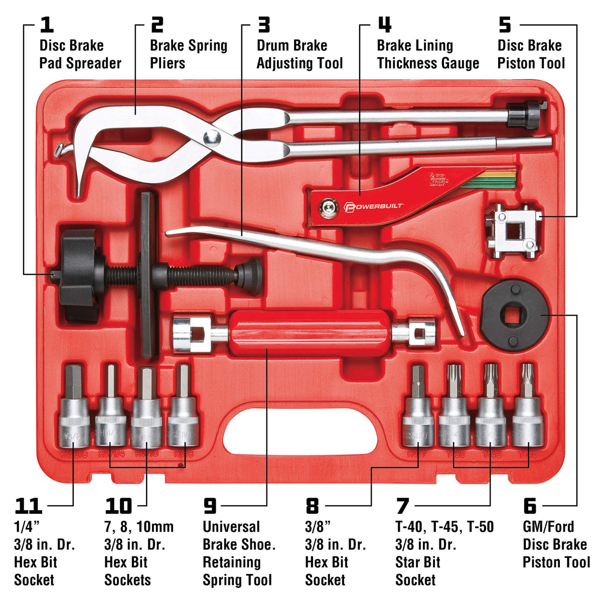 15 Piece Brake Service Set T2885